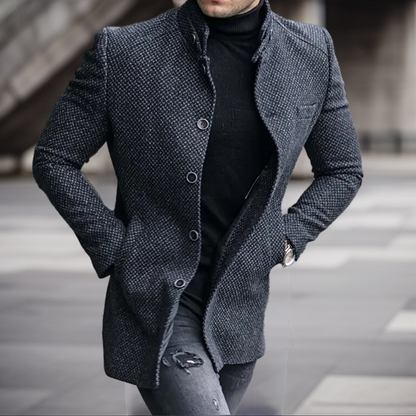 Herren Winterjacke Kurz Lederlook