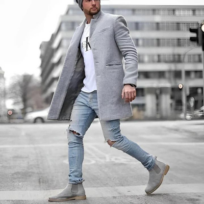 Herren Trenchcoat Stilvoll Herbst Modell