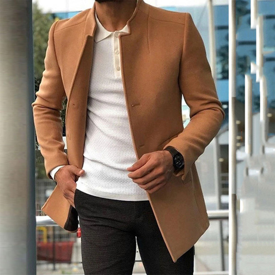 Herren Trenchcoat Stilvoll Knopfleiste Herbstmodell - IdealeKleiden