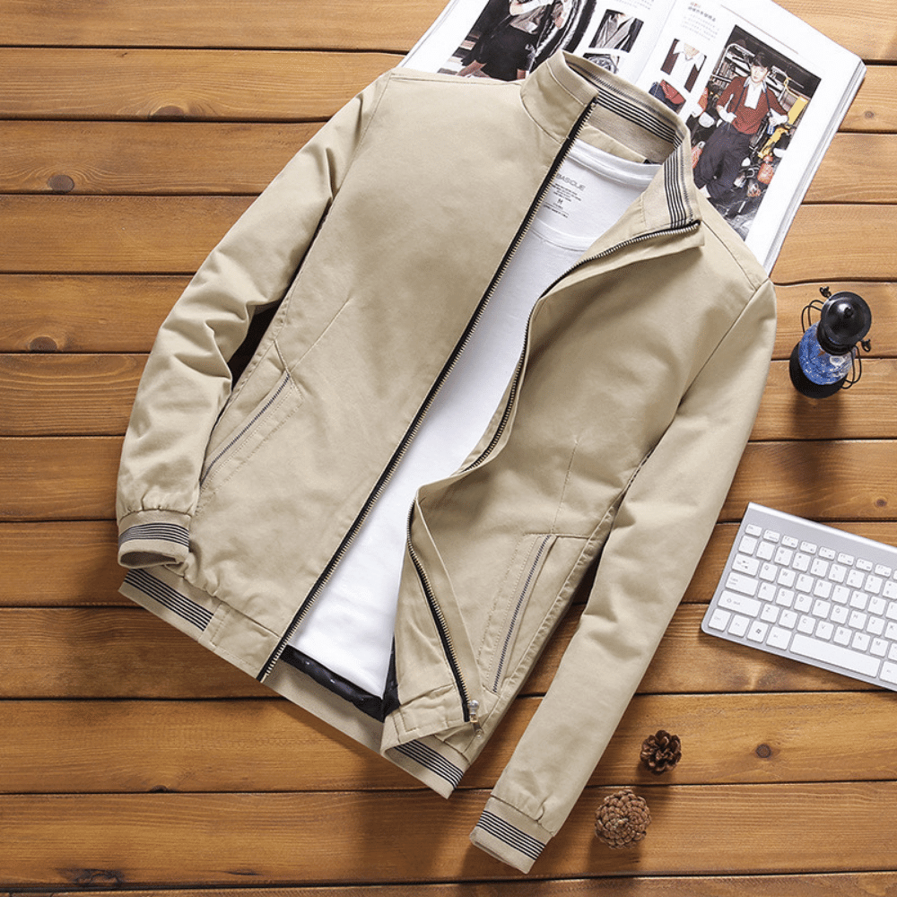 Herren Sommerjacke Stehkragen Harrington Style