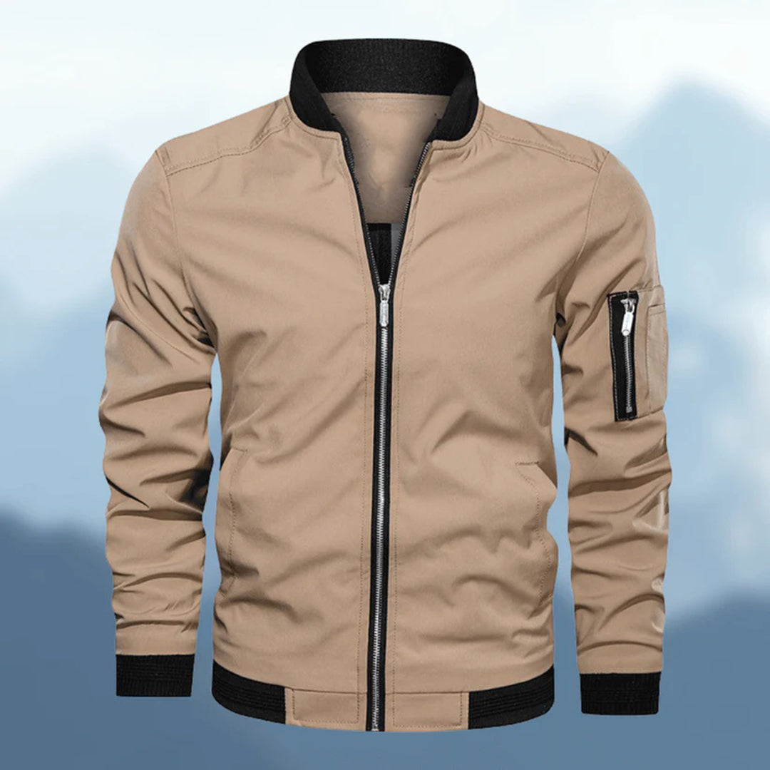 Herren Bomberjacke Winddicht Reißverschluss Herbstjacke