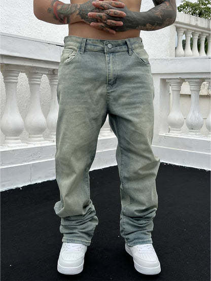 Herren Baggy Jeans Locker Sitzend Verwaschen - IdealeKleiden