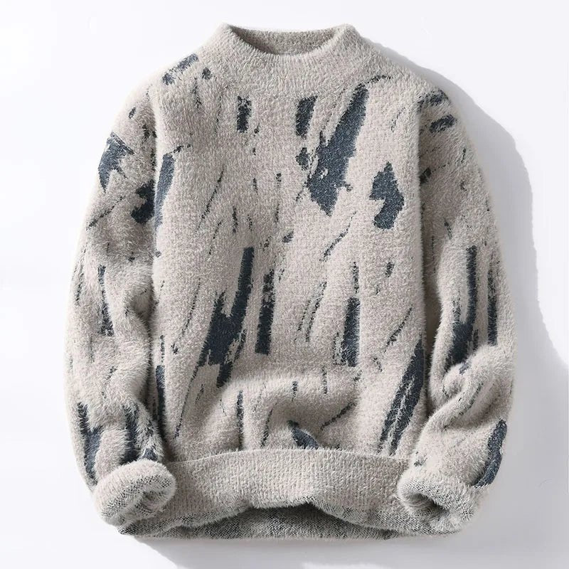 Herren Strickpullover Warm Flauschig Winter