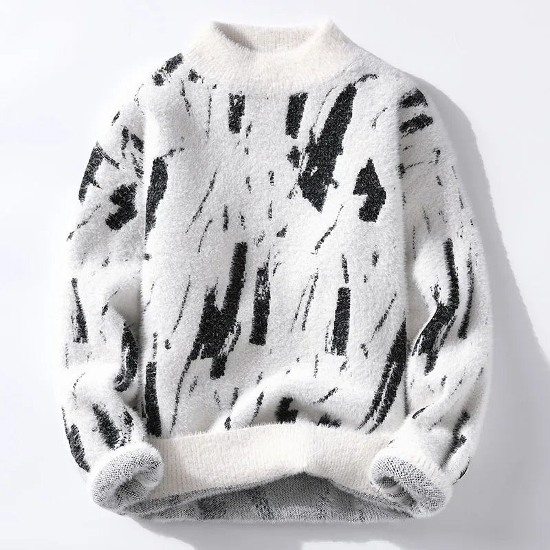 Herren Strickpullover Warm Flauschig Winter