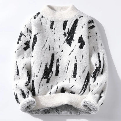 Herren Strickpullover Warm Flauschig Winter