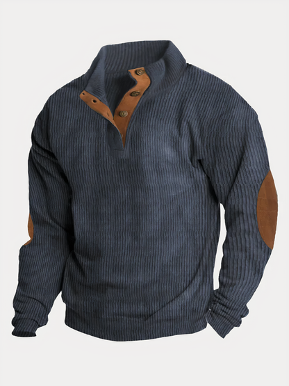 Herren Pullover Retro Style Knopfleiste