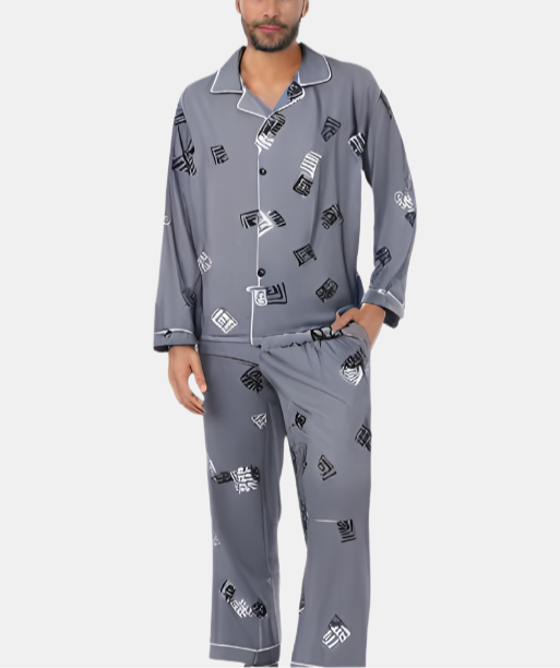 Herren Pyjama Langarm Bequem - IdealeKleiden