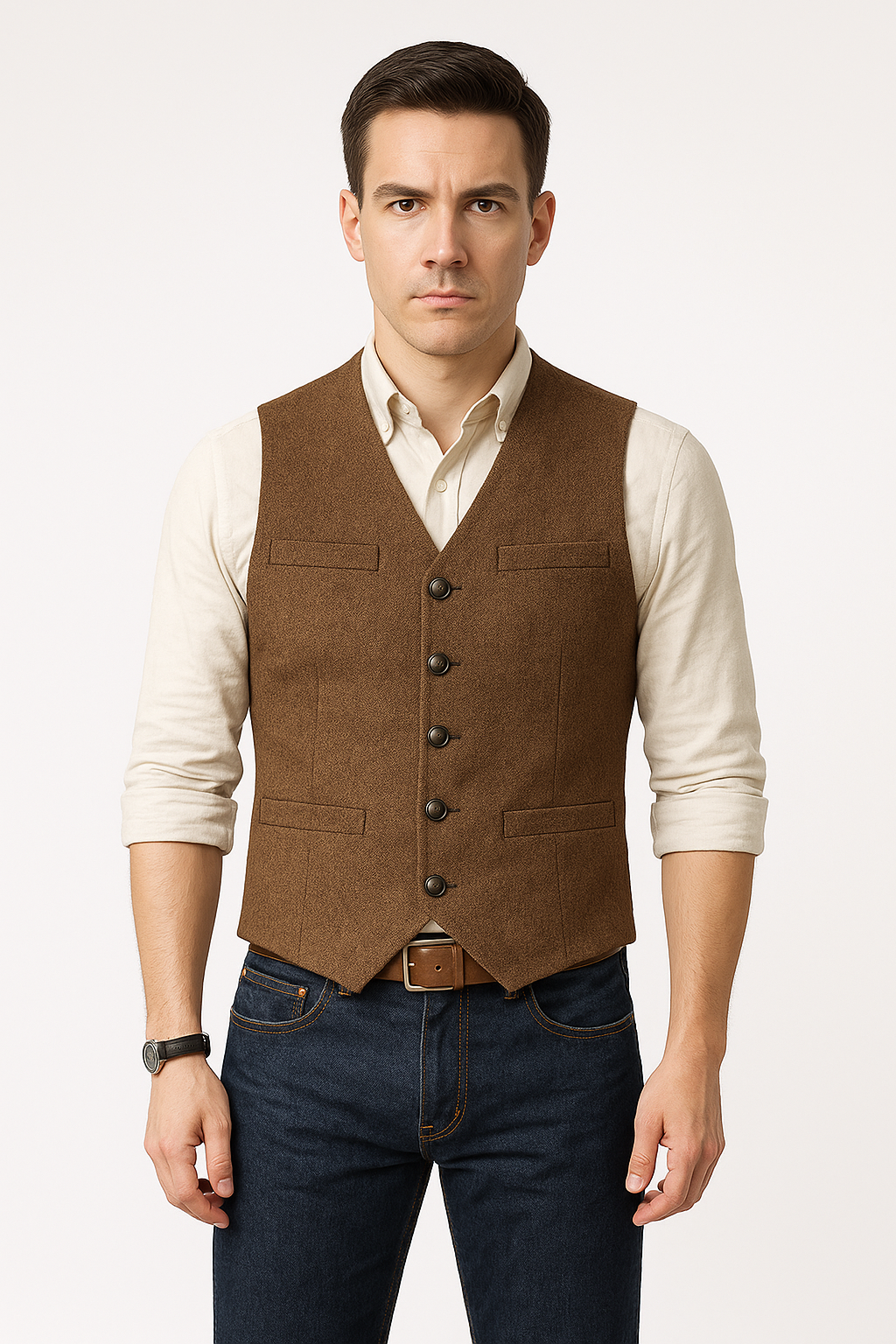 Herren Blazer Weste Elegante Ärmellos