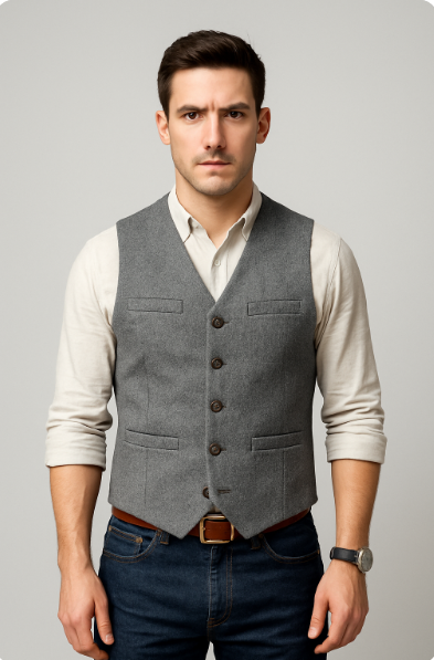Herren Blazer Weste Elegante Ärmellos