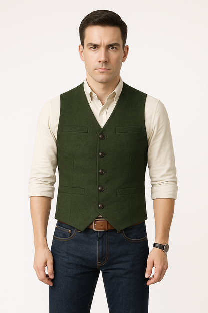 Herren Blazer Weste Elegante Ärmellos