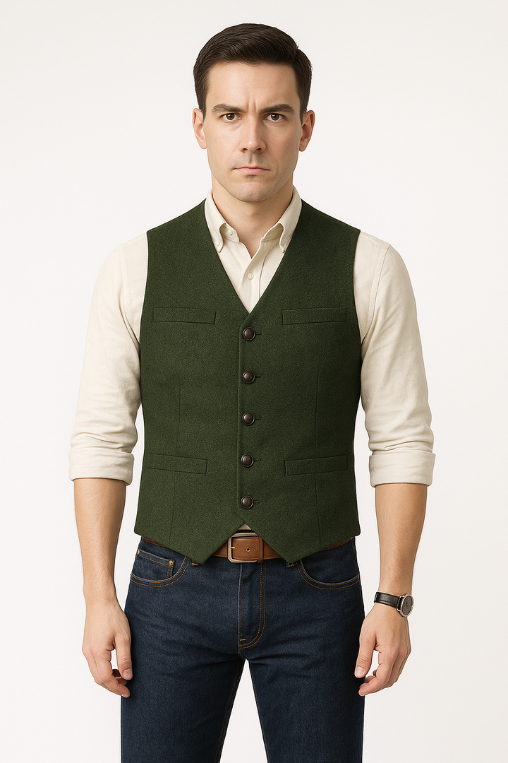 Herren Blazer Weste Elegante Ärmellos