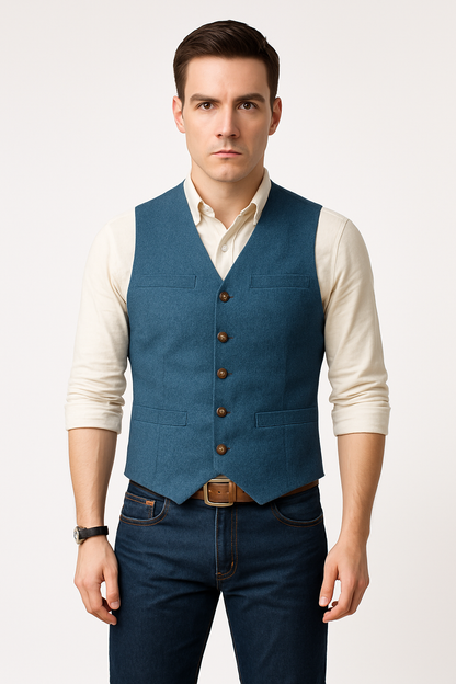 Herren Blazer Weste Elegante Ärmellos