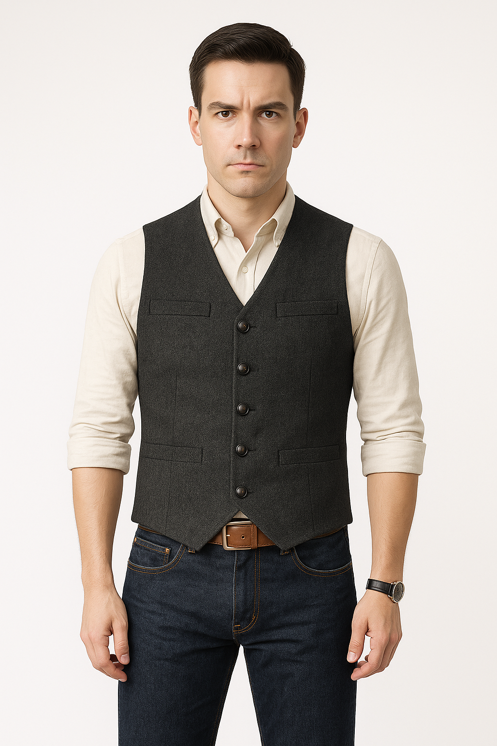 Herren Blazer Weste Elegante Ärmellos