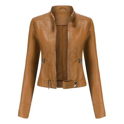 Elegante Damen Jacke Vegan Leder Stil