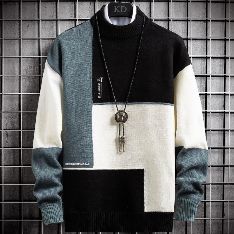 Patchwork Pullover Wärmer Winter