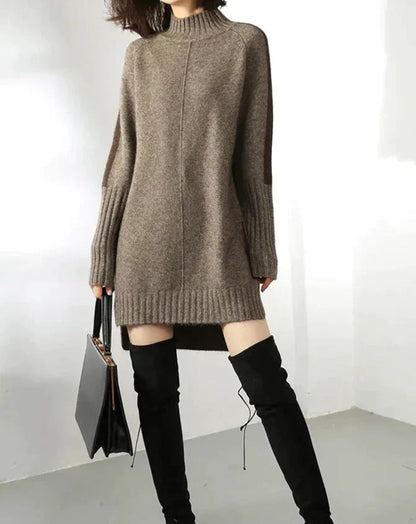 Stylischer Pullover Mittellang Damen - IdealeKleiden