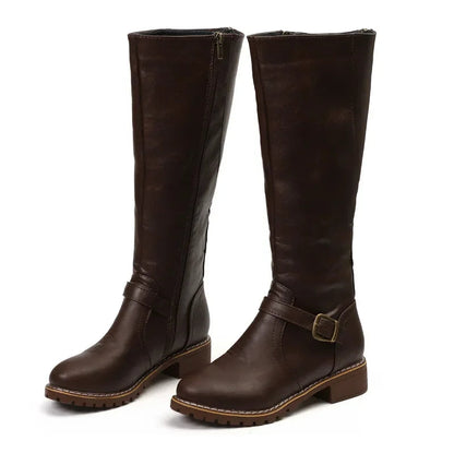Modische Bikerstiefel Damen - Edles Design Mit Dicken Absatz