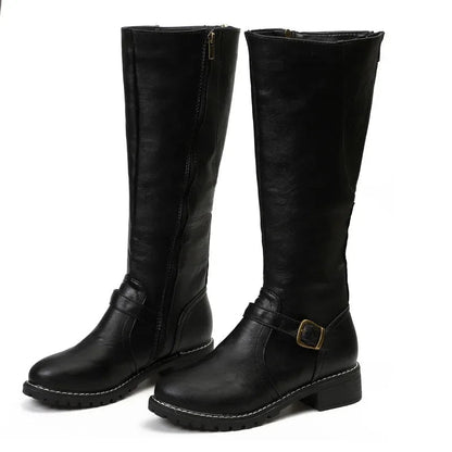 Modische Bikerstiefel Damen - Edles Design Mit Dicken Absatz