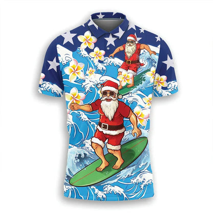 Weihnachts Polo Shirt Herren - Stylisches Polohemd Festlich Rot