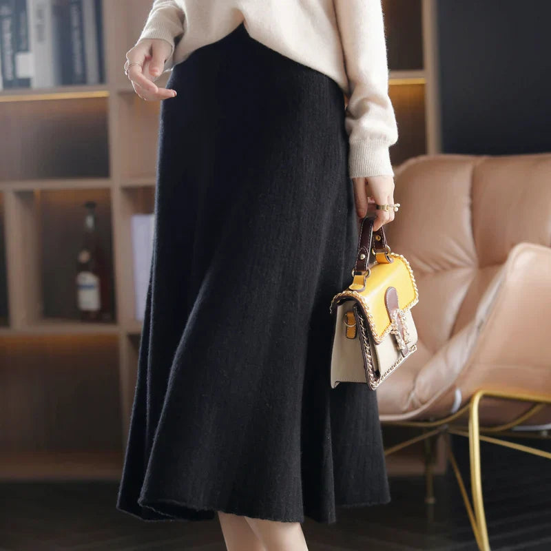 Stylischer Wollrock Damen Faltenrock Eleganz