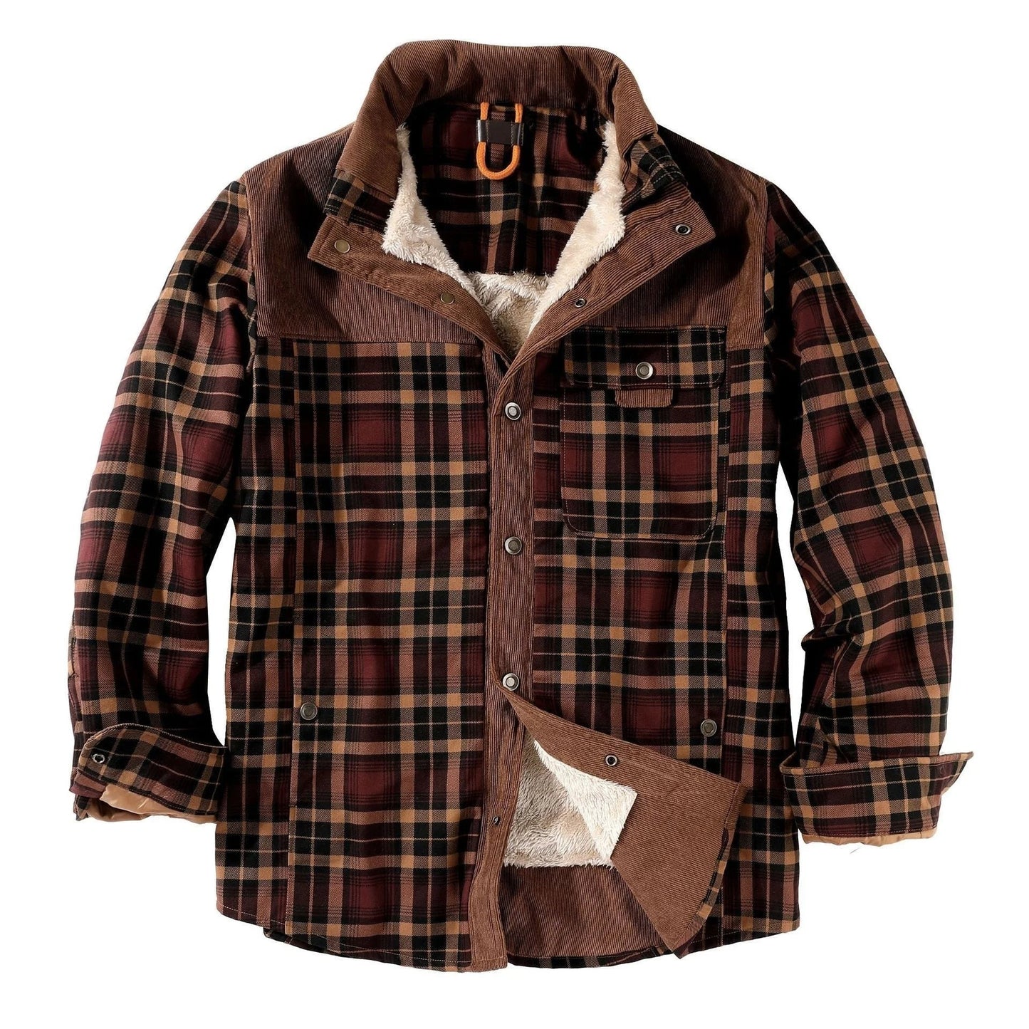 Herren Holzfällerhemd Karo Fleece Jacket