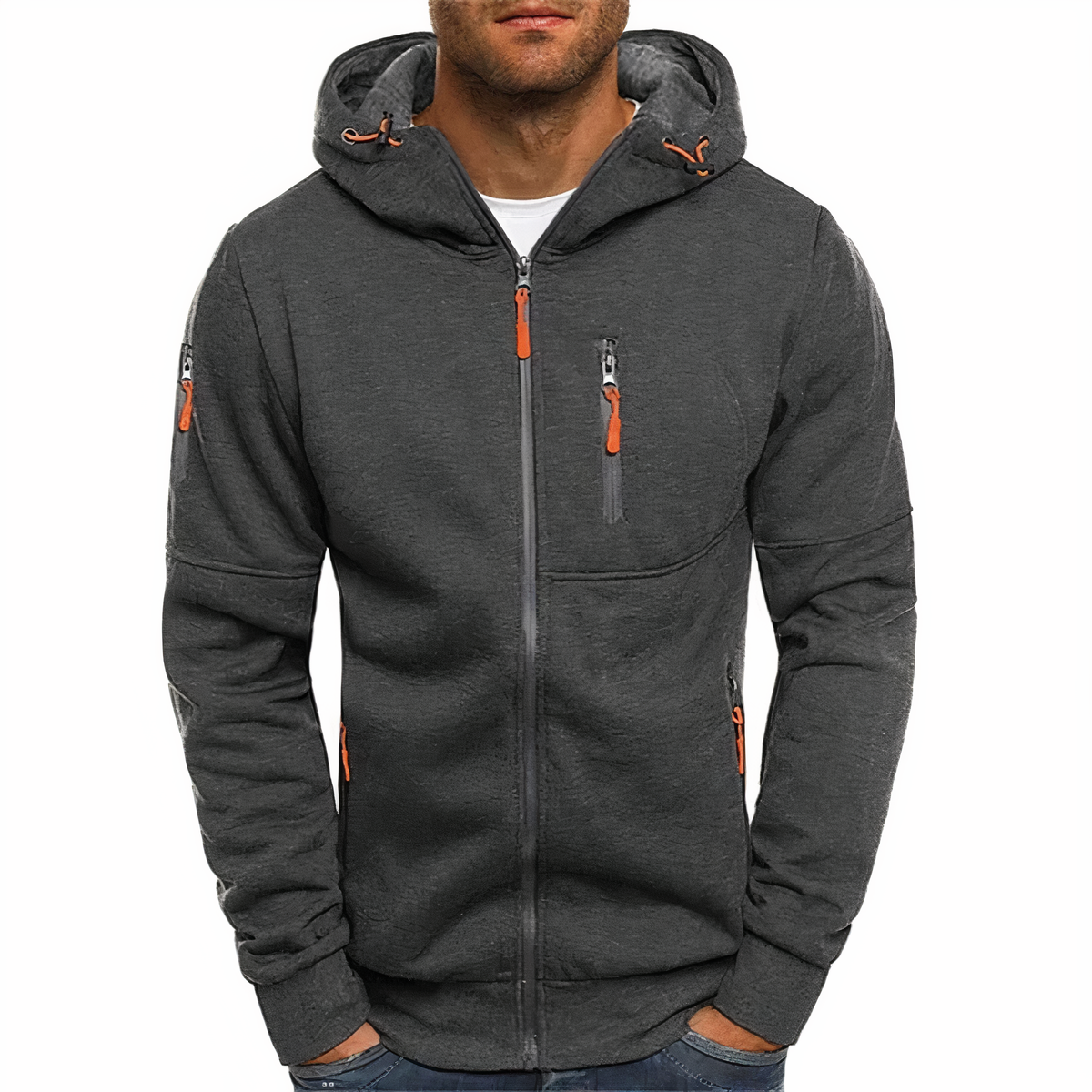 Klassische Herren Hoodie Kapuze Langarm