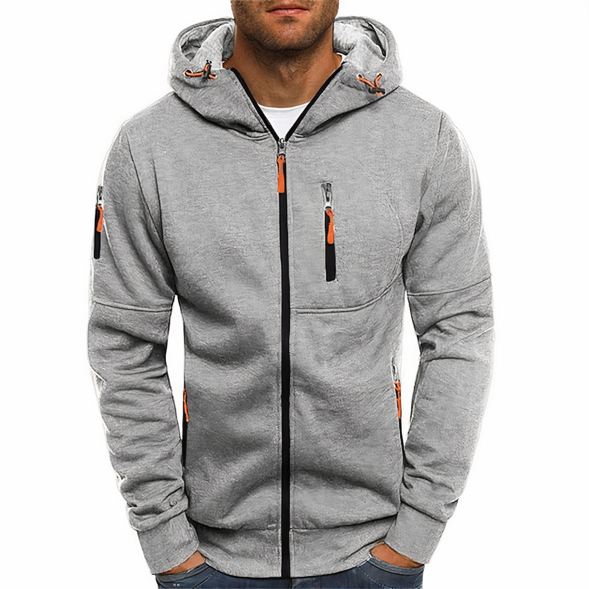 Klassische Herren Hoodie Kapuze Langarm