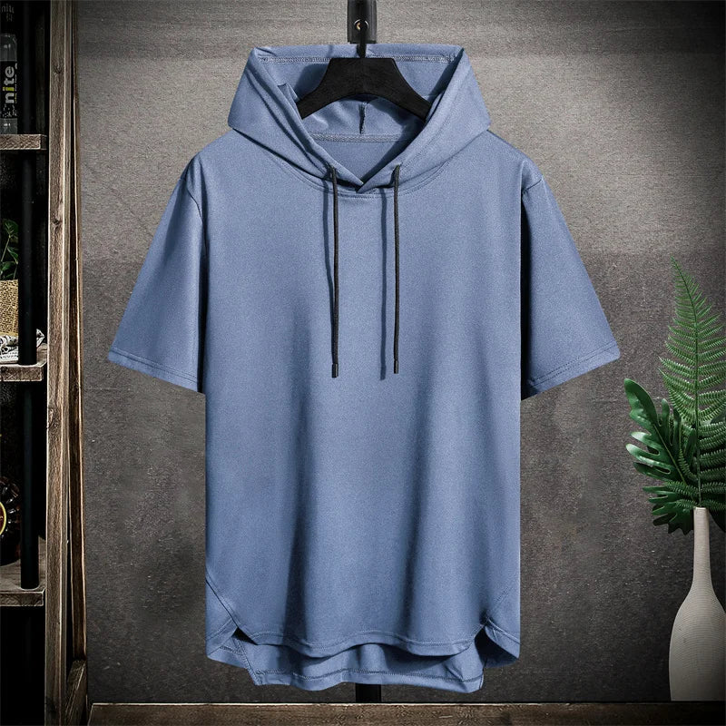 Große Hoodie Kurzarm Herren Pullover