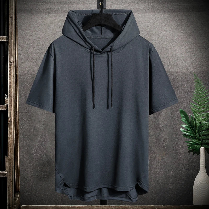 Große Hoodie Kurzarm Herren Pullover