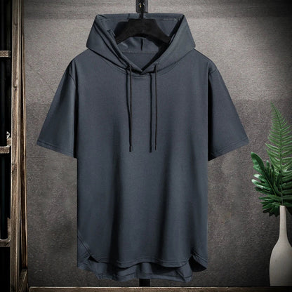 Große Hoodie Kurzarm Herren Pullover