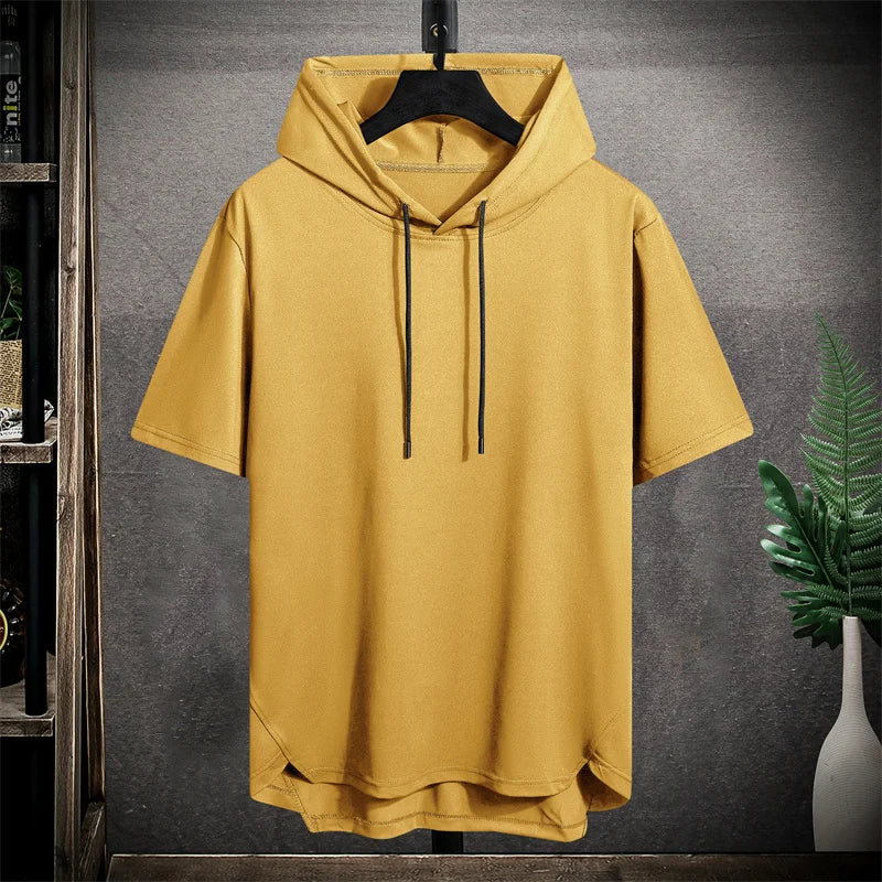 Große Hoodie Kurzarm Herren Pullover
