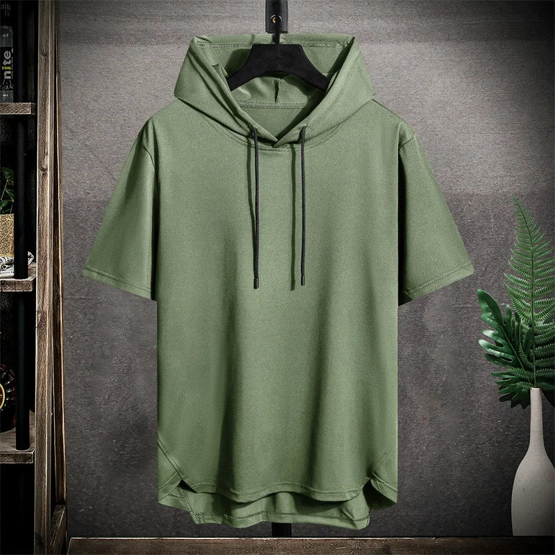 Große Hoodie Kurzarm Herren Pullover