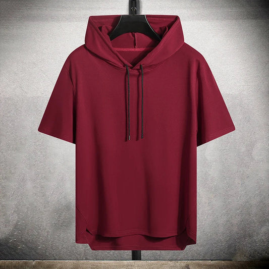 Große Hoodie Kurzarm Herren Pullover - IdealeKleiden