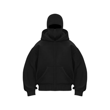 Herren Hoodie Warm mit Gesichtsmaske und Reißverschluss - IdealeKleiden