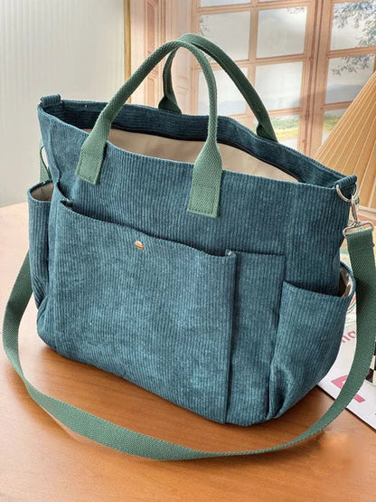 Creme Cord Schultertasche Elegant Frauen
