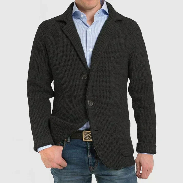 Herren Strickjacke Modern Zweiknopf Design