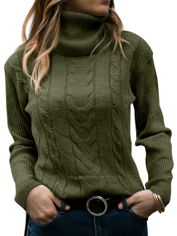 Damen Rollkragenpullover Chic Langarm
