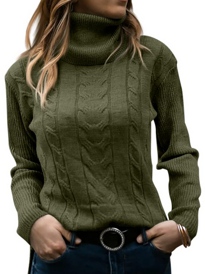 Damen Rollkragenpullover Chic Langarm