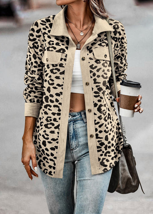 Damen Übergangsjacke Leoprint Stylish - IdealeKleiden