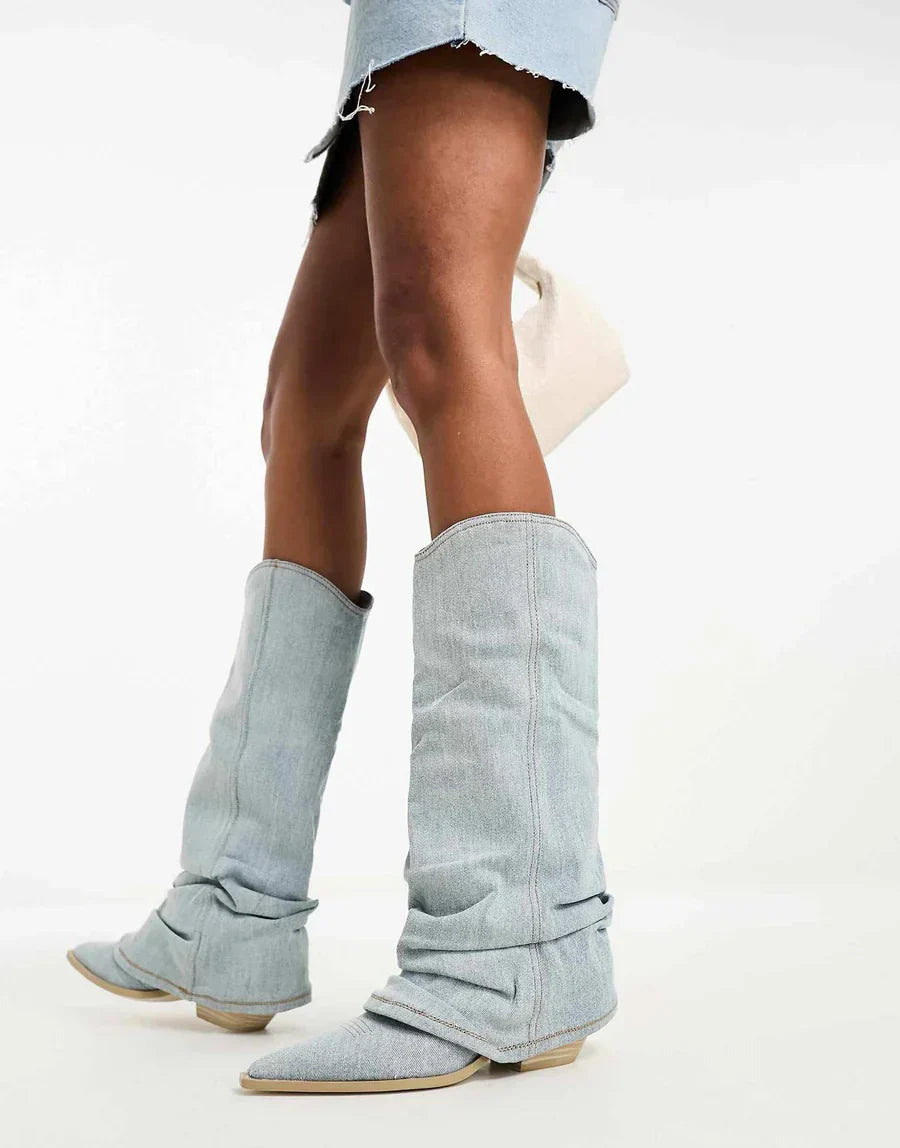 Moderne Damenstiefel Jeans-Stil - IdealeKleiden