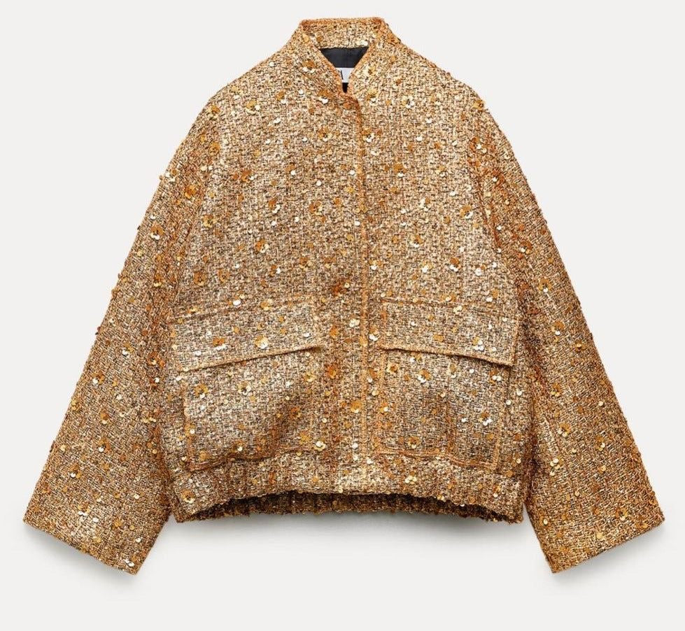 Glänzende Paillettenjacke Elegant Damen