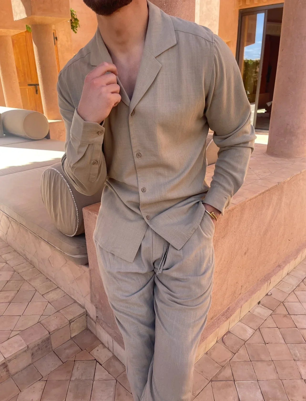 Elegantes Leinenhemd Herren Klassik Style