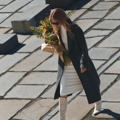 Eleganter Trenchcoat Damen Oversized Wollmischung Klassisch