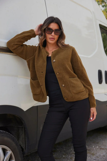 Army-Jacke Damen Teddyfutter Parka - IdealeKleiden