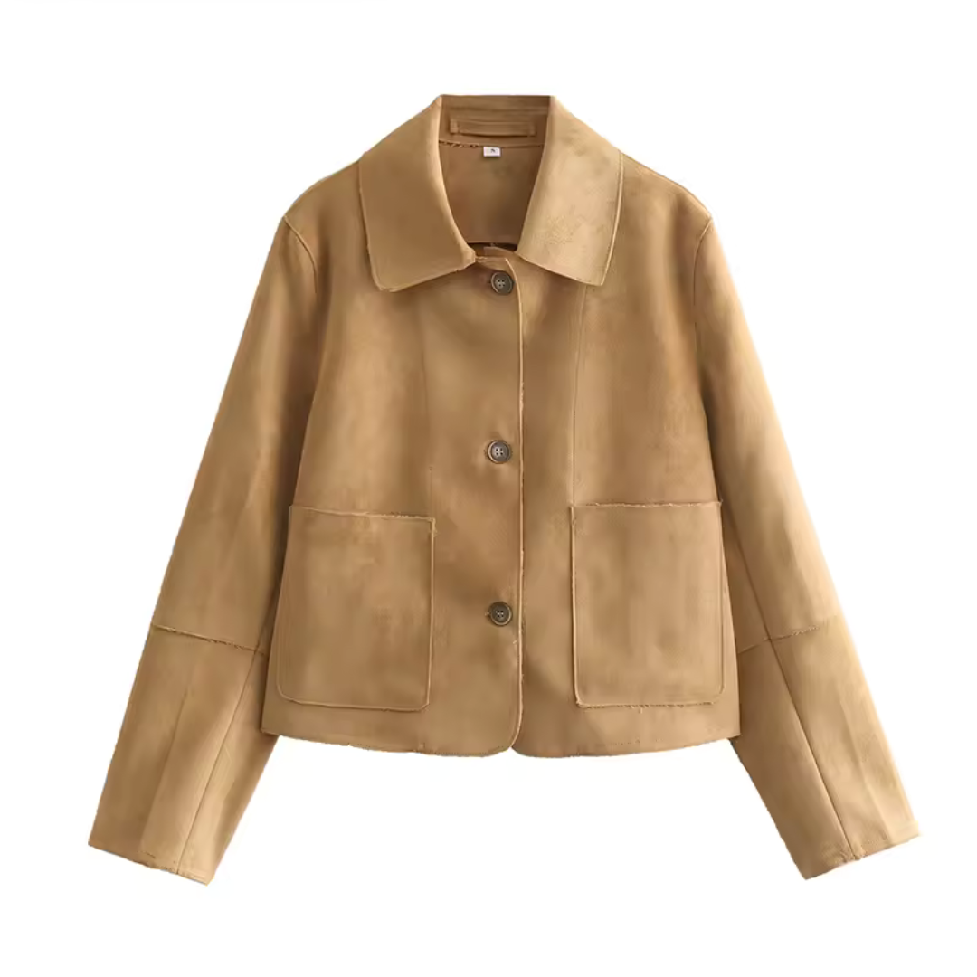 Modische Damenjacke Kurz mit Knöpfen