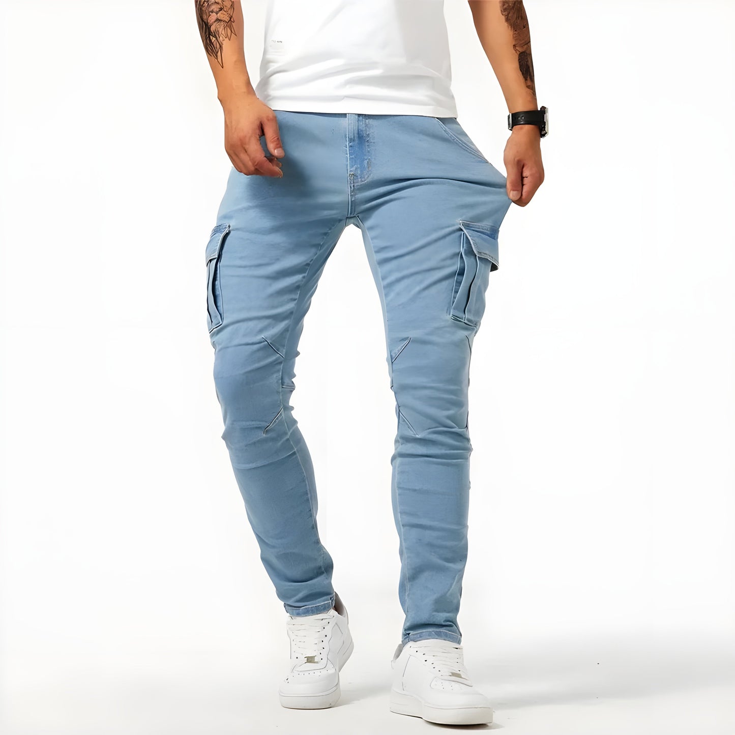 Herren Cargohose Slim Fit Vieltaschen