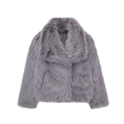 Luxus Pelzjacke Damen Wintermantel Elegant und Warm