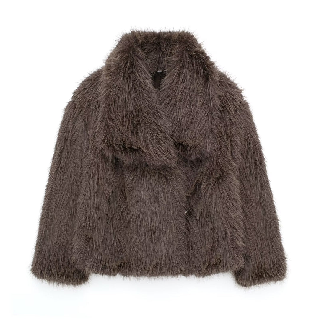 Luxus Pelzjacke Damen Wintermantel Elegant und Warm