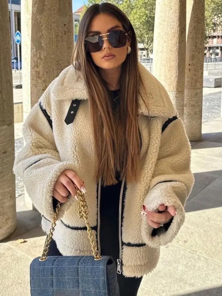Modische Teddyjacke Damen Vielseitig