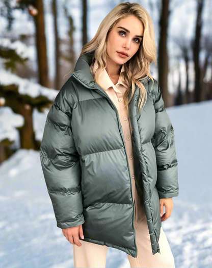 Warme Damenwinterjacke Weich Isoliert - IdealeKleiden